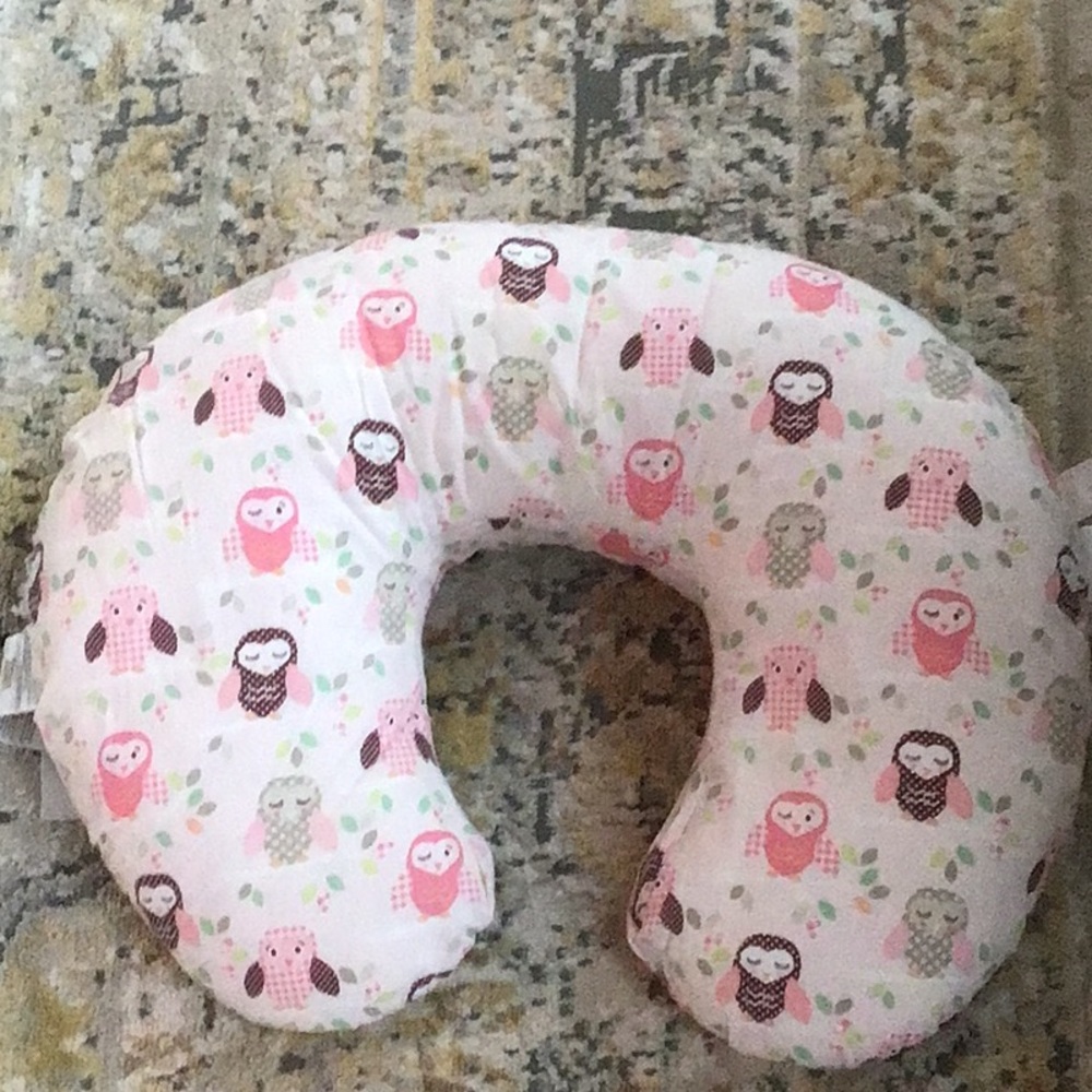 Pink and Cream Owl Baby Boppy